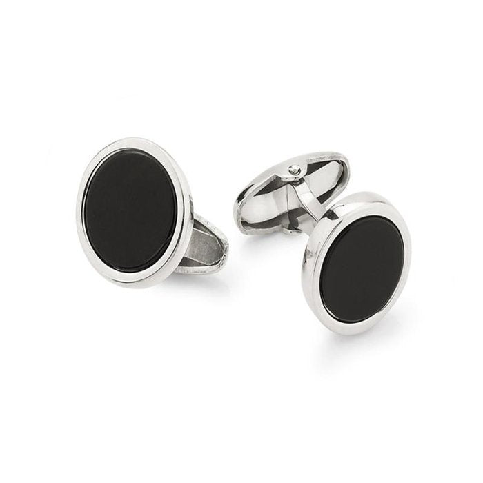 Boutons de manchette en argent blanc