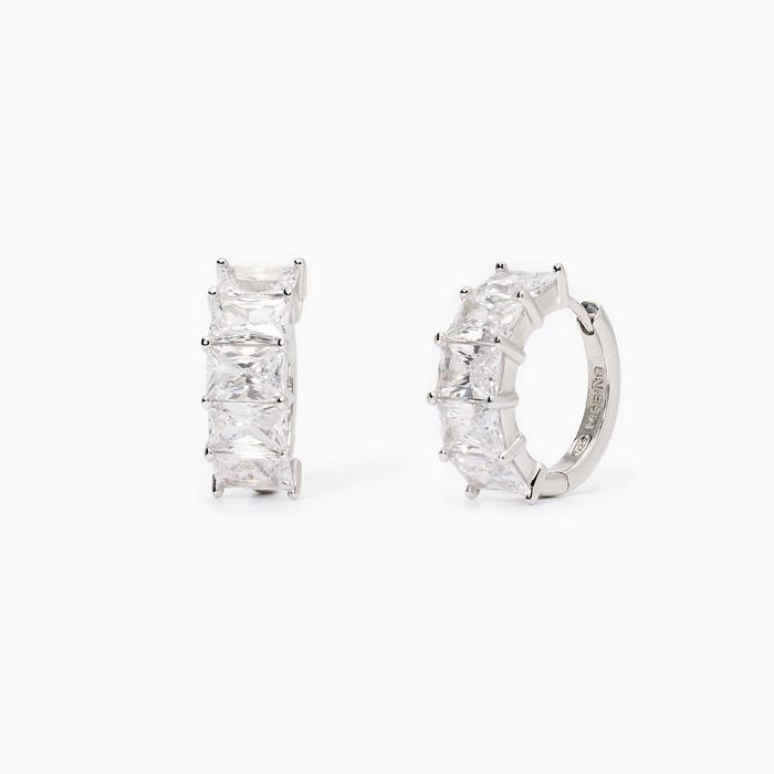 Boucles d'oreilles baguette Valentina en argent et zircone