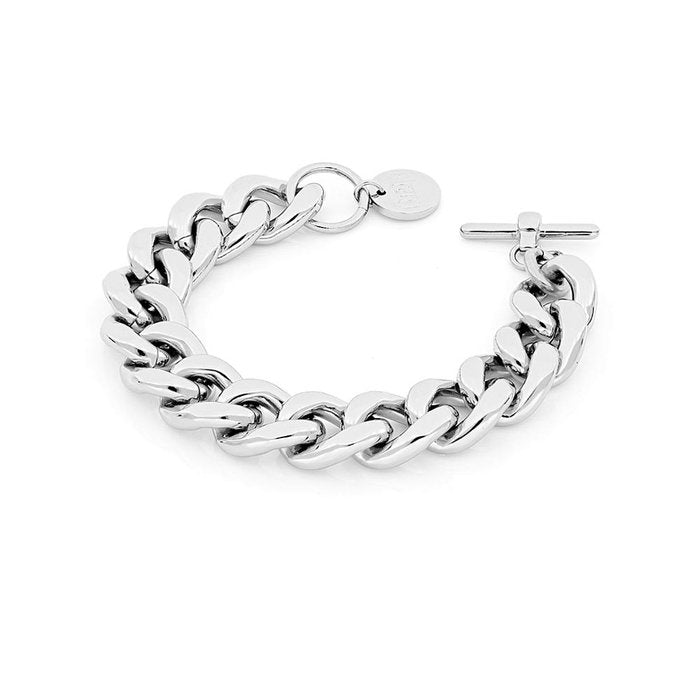 Silver-plated bronze groumette bracelet