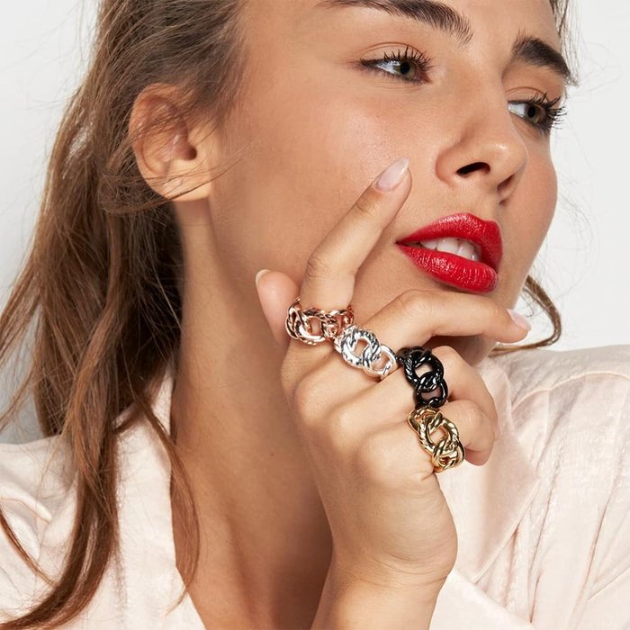 Bague en bronze plaqué argent