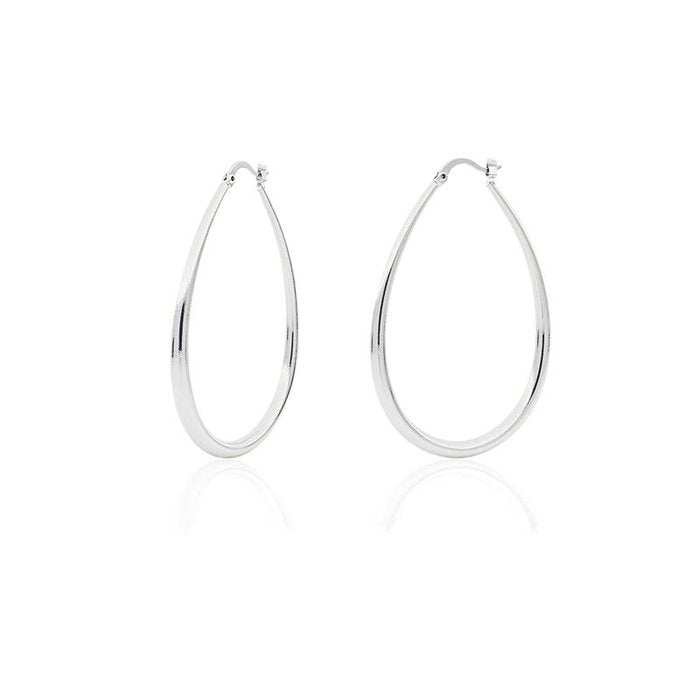 Grandes boucles d'oreilles pendantes en bronze argenté