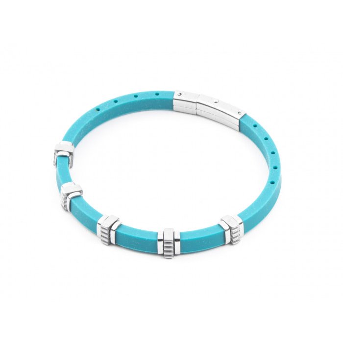 Bracelet en caoutchouc bleu