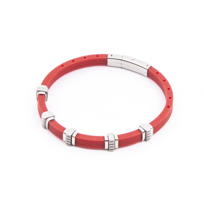 Bracciale in gomma rosso