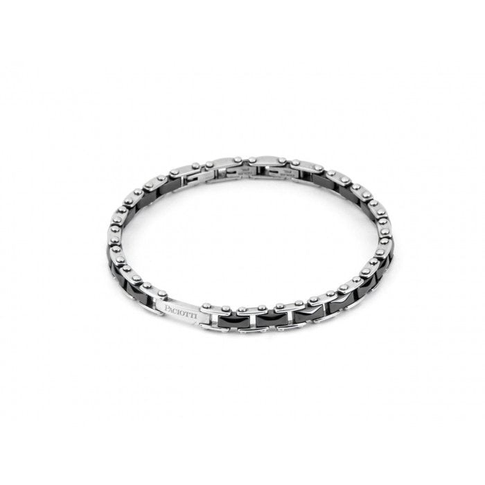 Steel and black ceramic bracelet