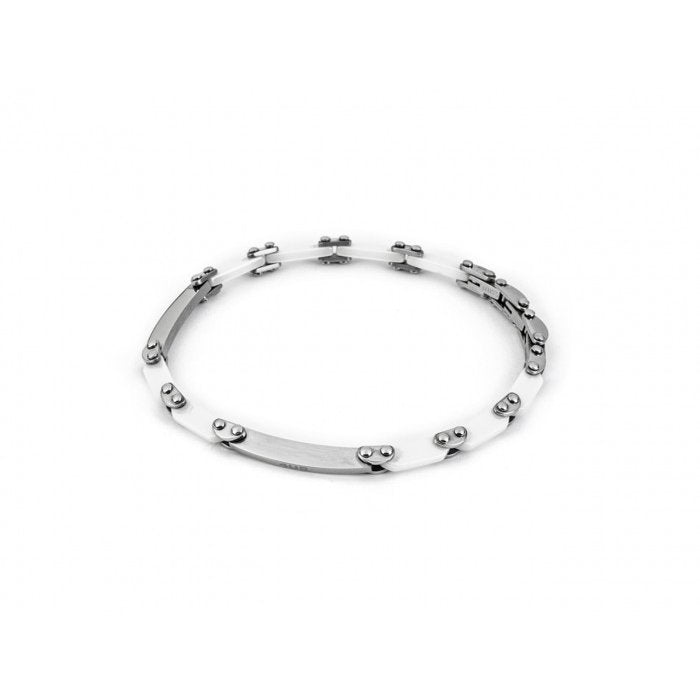 White ceramic insert bracelet
