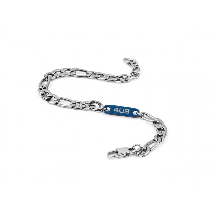 Flat mesh bracelet with blue insert