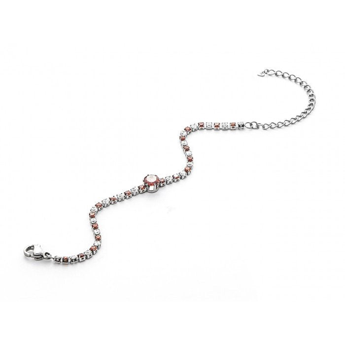 Tennis bracelet with red stone