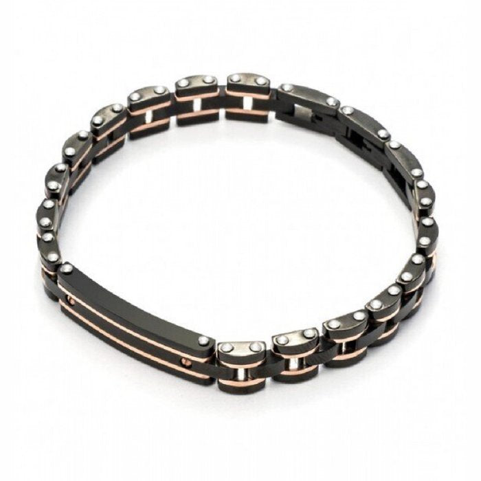 Bracelet en maille tissée avec plaque