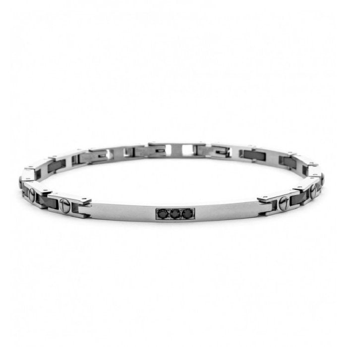 Bracelet en céramique noire et maille