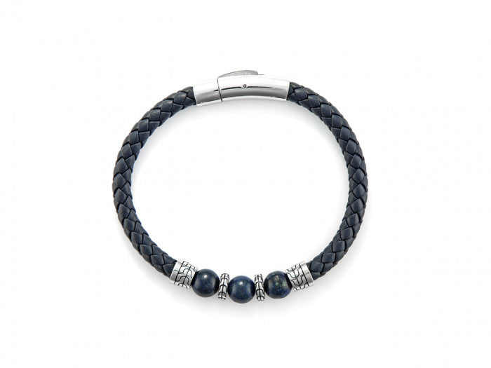 Bracelet en cuir lapis