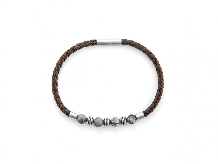 Bracciale pelle marrone
