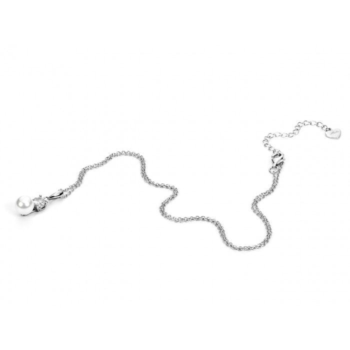 Collana pendente perla 7mm e zircone