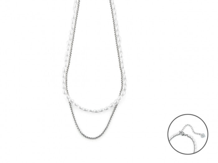 Collier à 2 rangs avec perles