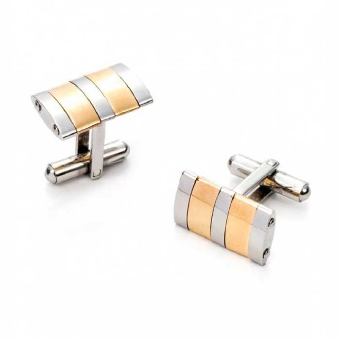 Two-tone steel cufflinks