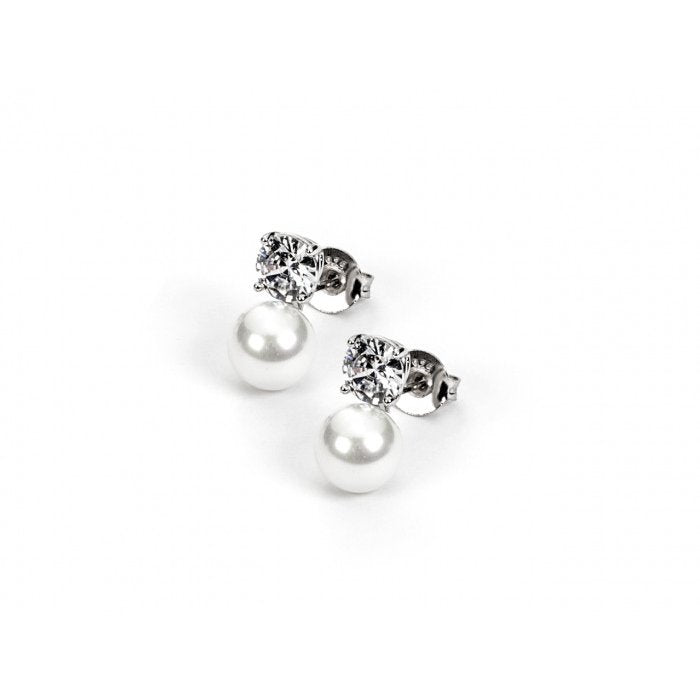 Orecchini perla 8mm e zircone