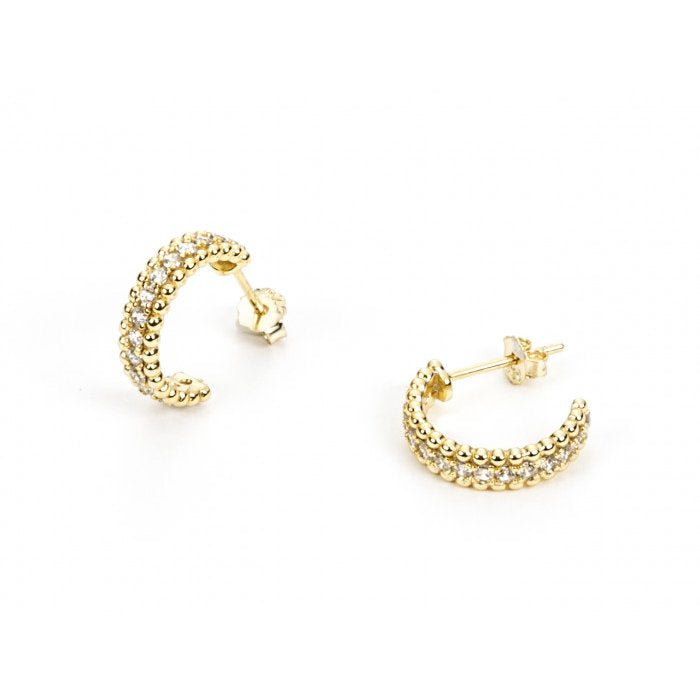 Boucles d'oreilles demi-cercle en zircone laminée