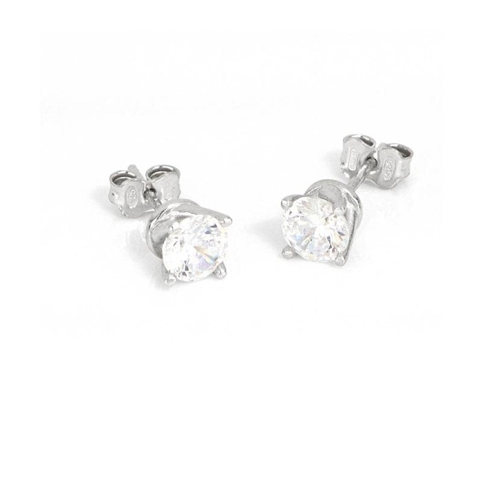 Boucles d'oreilles maxi en argent blanc et zircone cubique