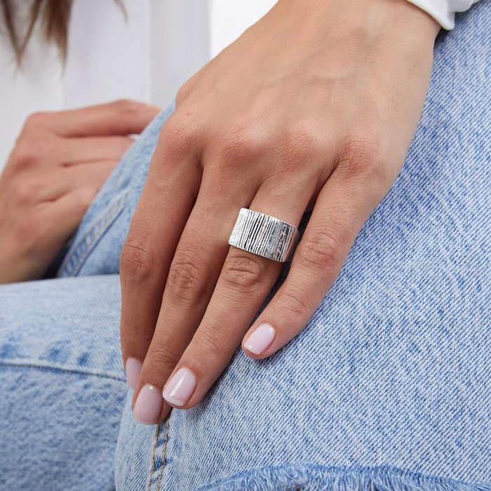 Silver plated bronze ring