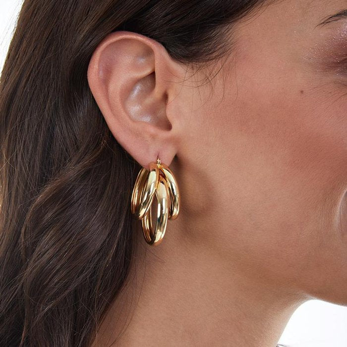 Gold plated bronze earrings