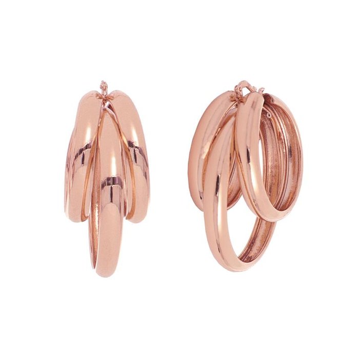 Orecchini in bronzo dorato rosa