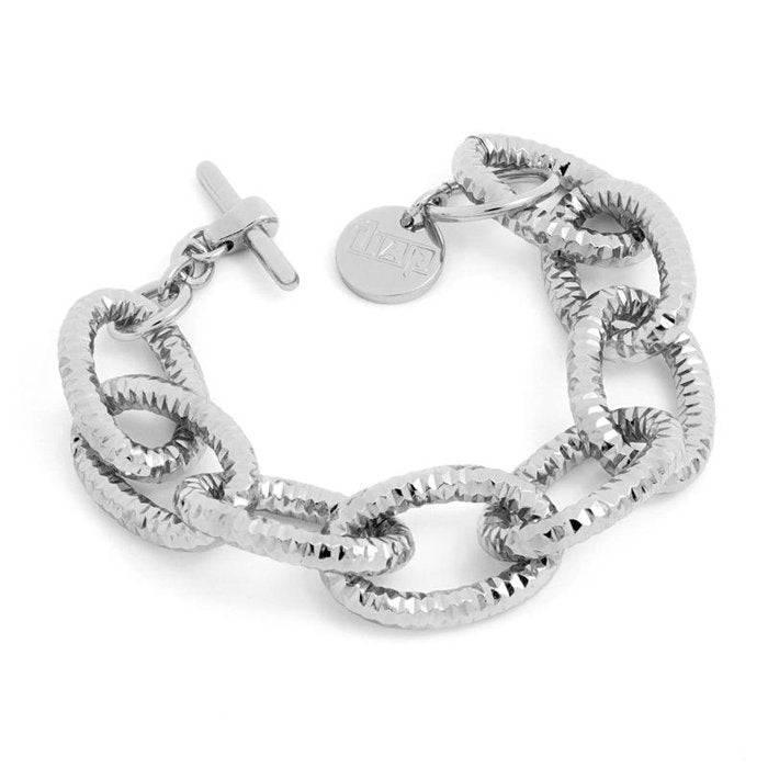 Bracelet en bronze plaqué argent