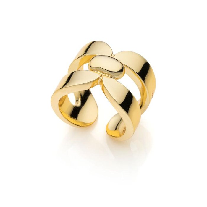 Square Gold Plated Bronze Ring