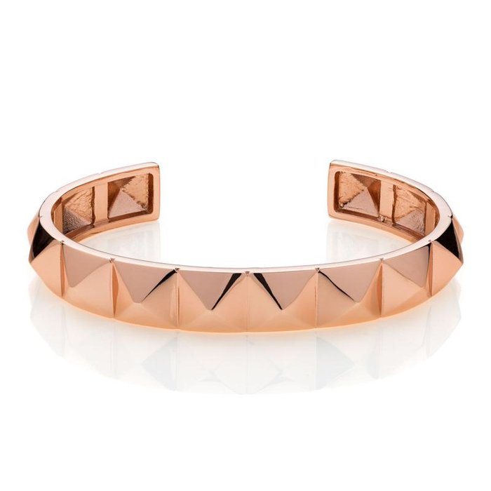 Bracelet rigide en bronze plaqué or rose
