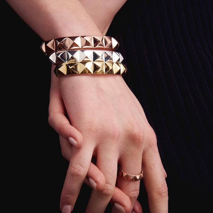 Bracciale rigido in bronzo argentato