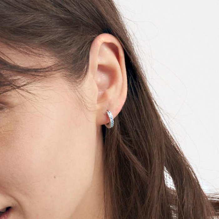 Orecchini in argento con zirconia cubica azzurro
