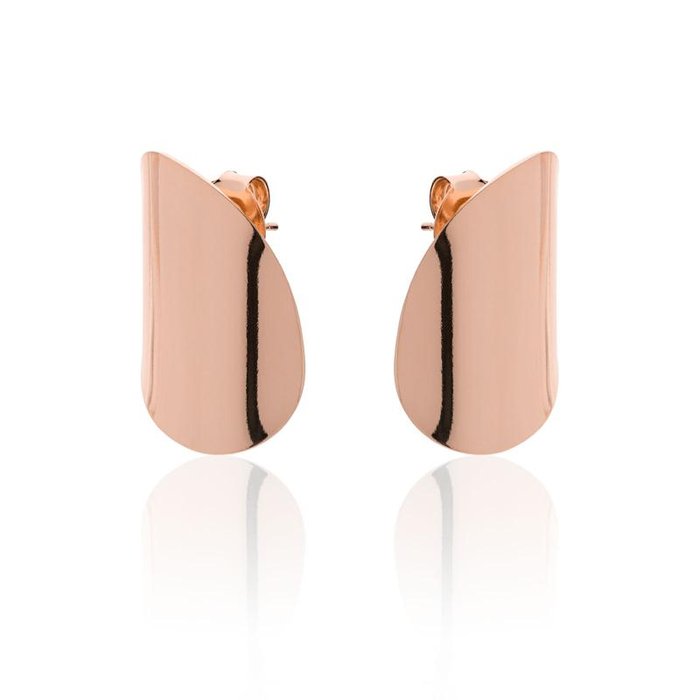 Boucles d'oreilles Onda en bronze or rose