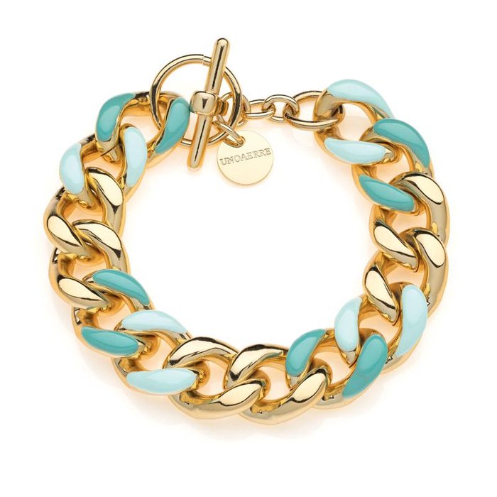 Bracelet Groumette en émail bleu
