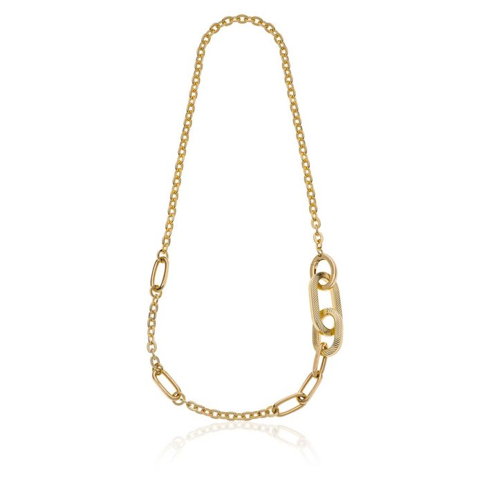 Collier long carré avec finition rayée
