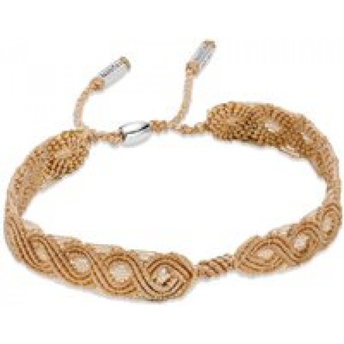 Bracciale Macramé beige e argento Sterling