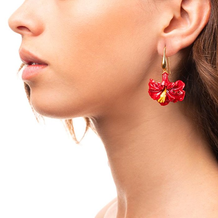 Boucles d'oreilles Hibiscus