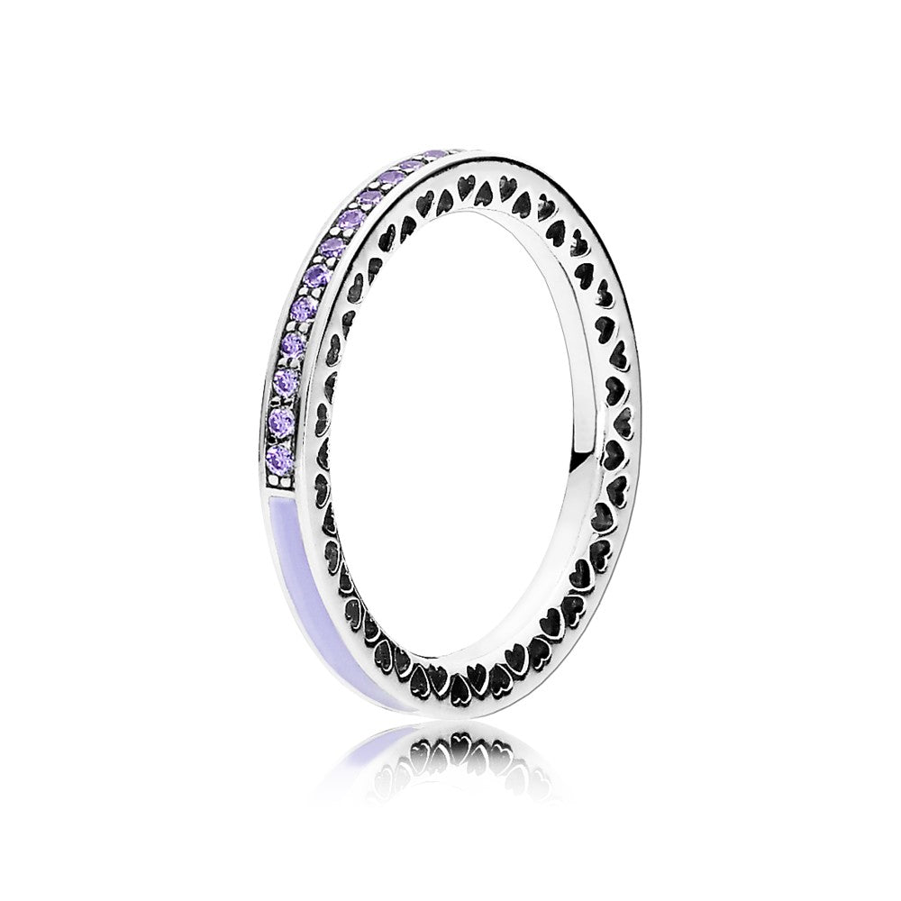 Bague Coeurs Radieux Violets