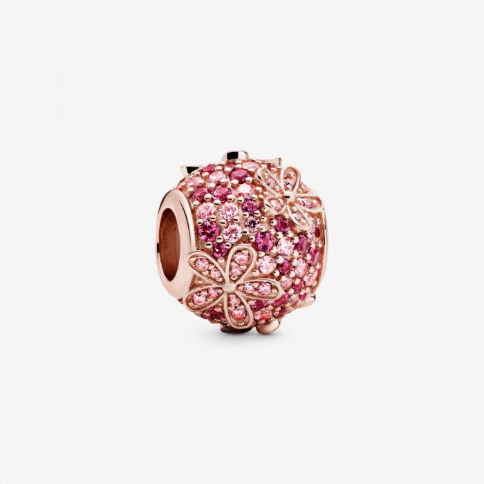 Daisy Charm with Pink Pavé