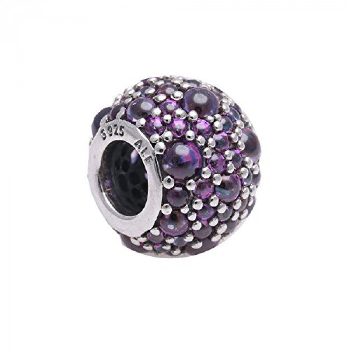 Breloque pavée de zircones violettes