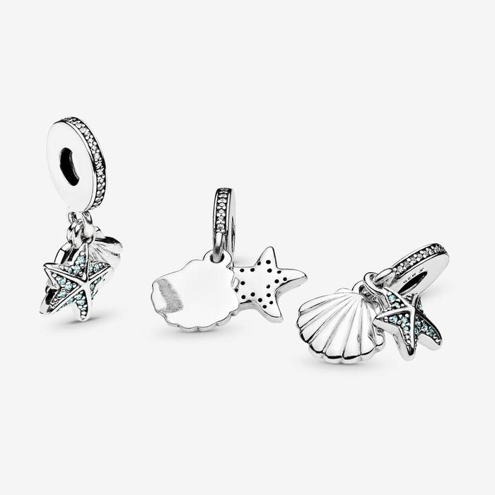 Shell and Starfish Pendant Charm