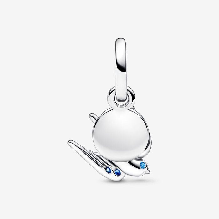 Charm Pendente Rondine Pietre Blu