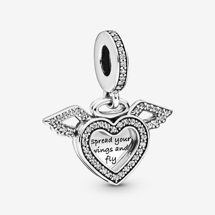 Charm Pendente Cuore e ali d’angelo