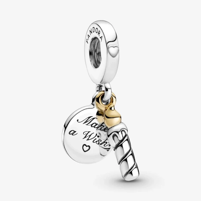 Charm pendente bicolore Candela di compleanno