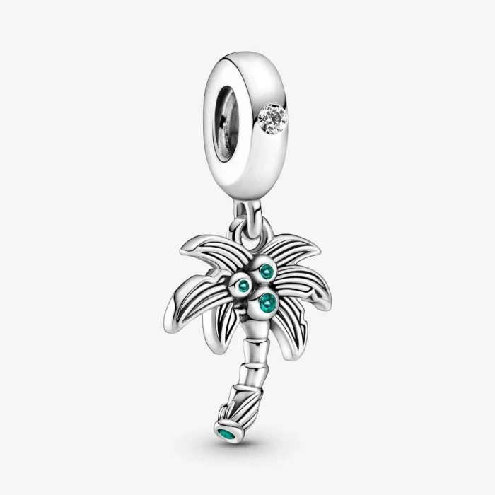 Palm and coconut pendant charm