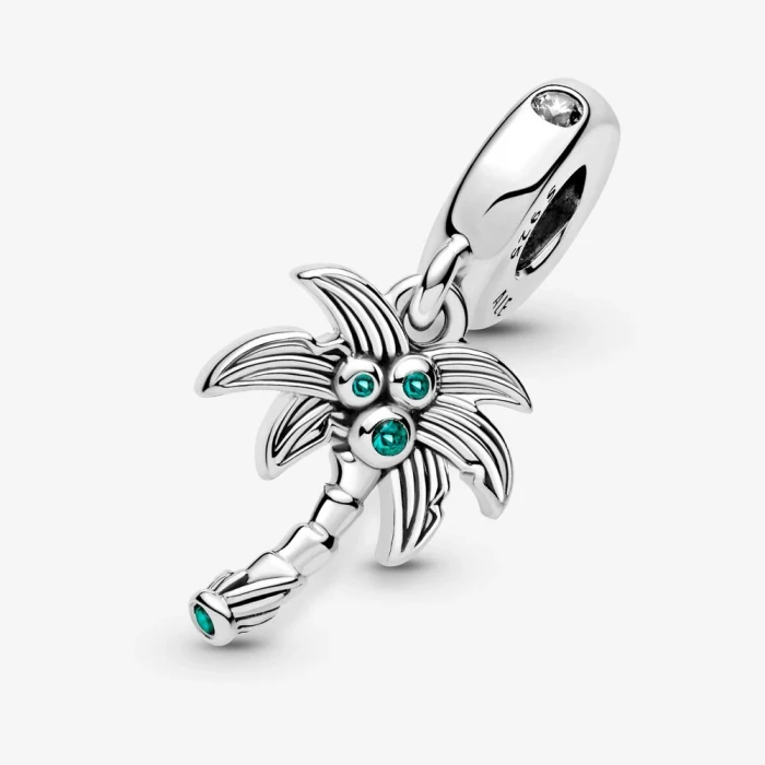 Palm and coconut pendant charm