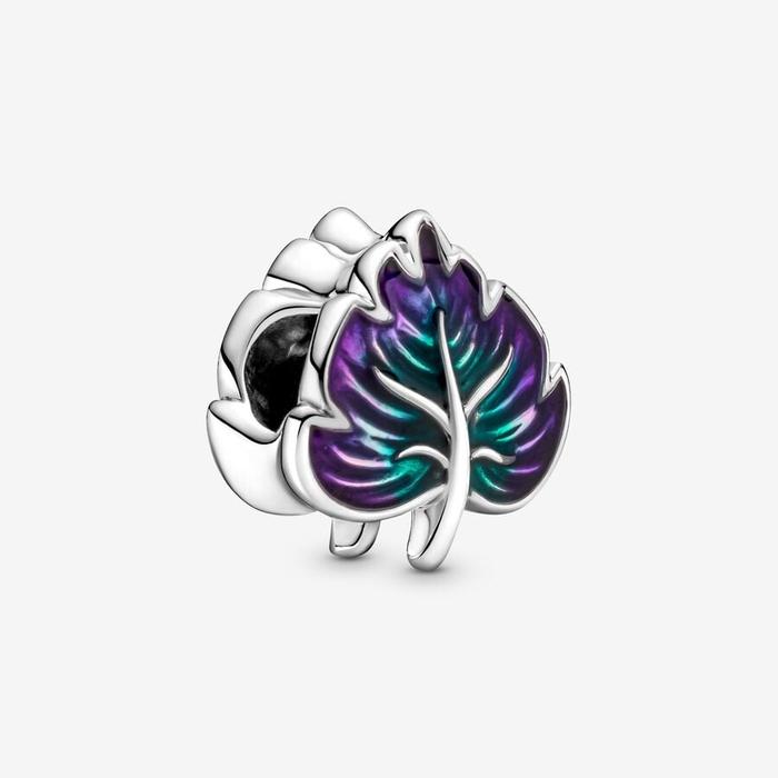 Charm Feuille Verte et Violette
