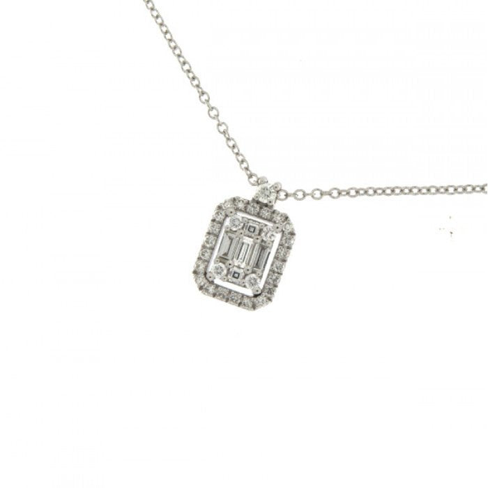 Collier ras du cou carré baguette