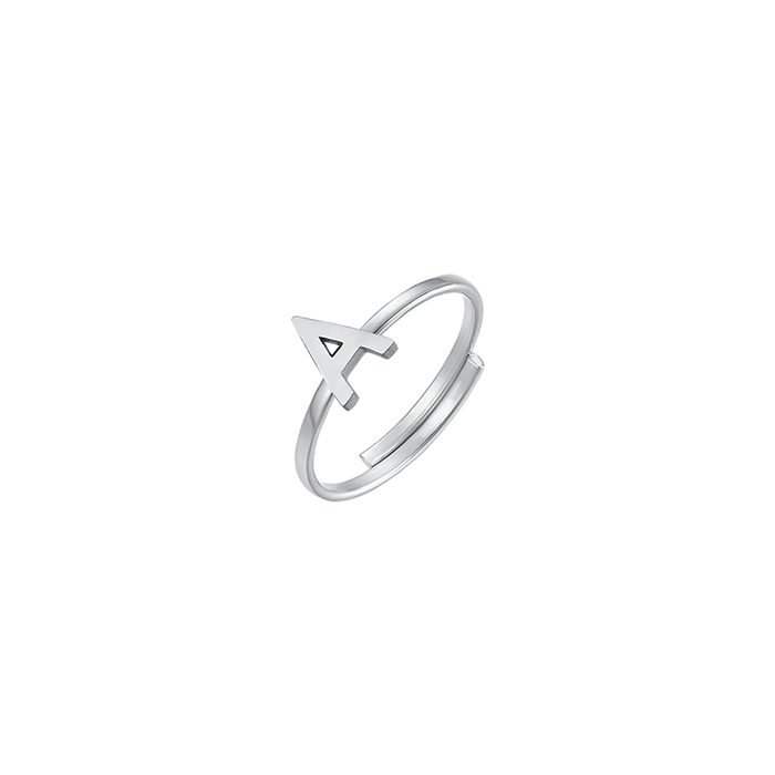BAGUE FEMME EN ACIER AVEC LETTRE