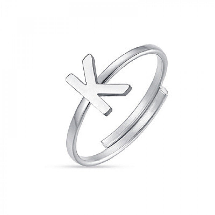 WOMEN'S STEEL RING WITH LETTER