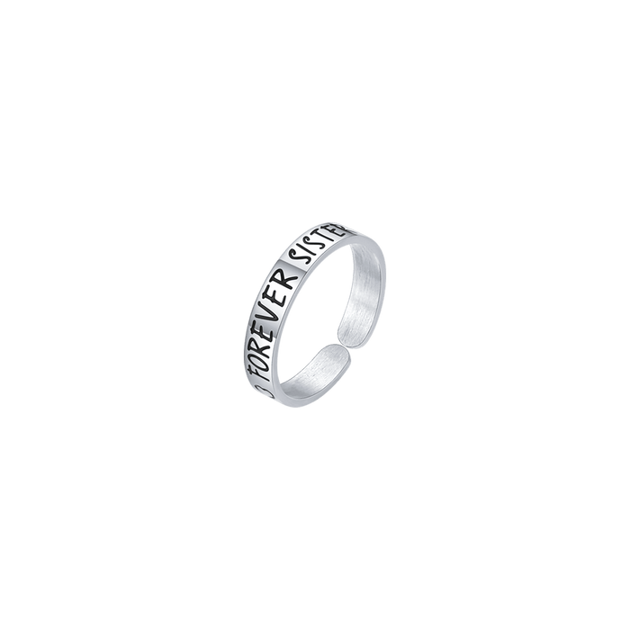 BAGUE FEMME EN ACIER FOREVER SISTER