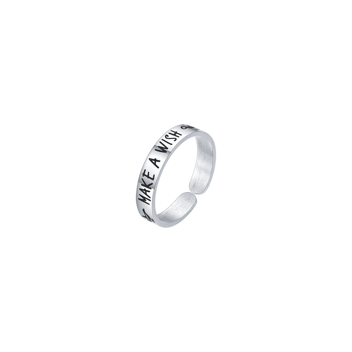 BAGUE EN ACIER POUR FEMME AVEC MAKE A WISH