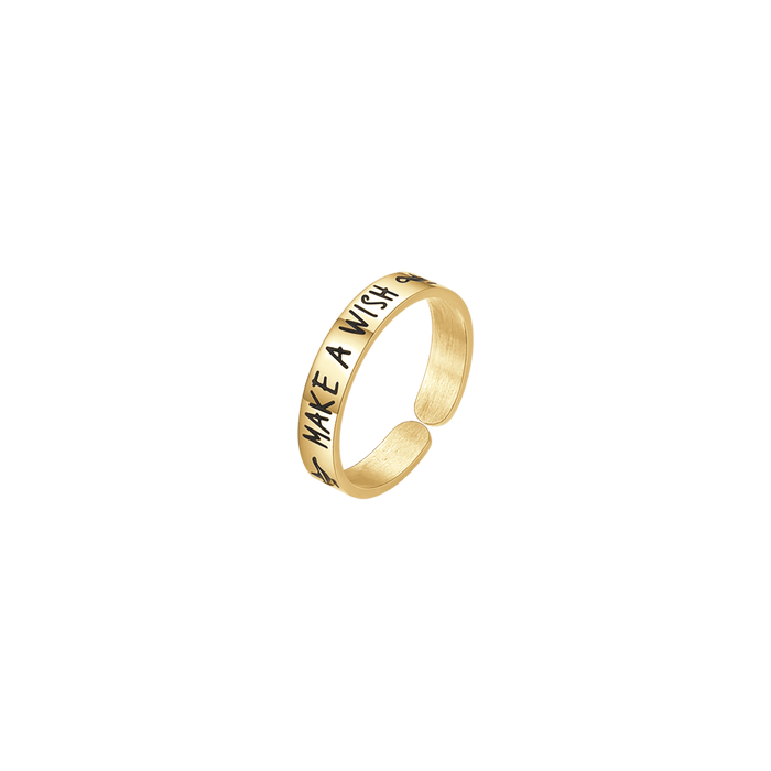 BAGUE FEMME EN ACIER DORÉ MAKE A WISH